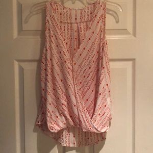 Lush orange and white flowy tank sleeveless